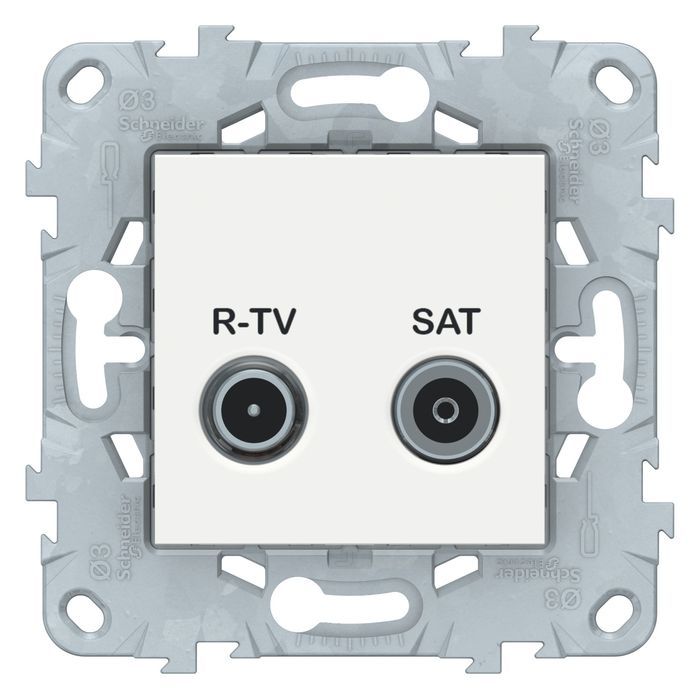 Розетка TV-FM-SAT Schneider Electric UNICA NEW, скрытый монтаж, белый, NU545518