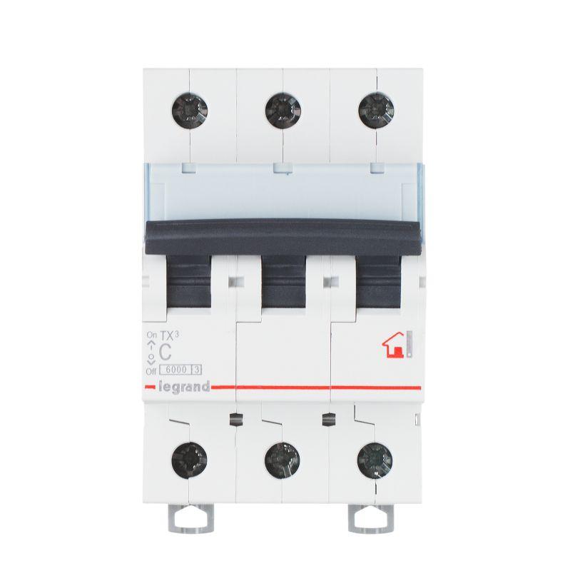 Выключатель автоматический модульный 3п C 16А 10кА TX3 6000 3мод. 400В Leg 403944