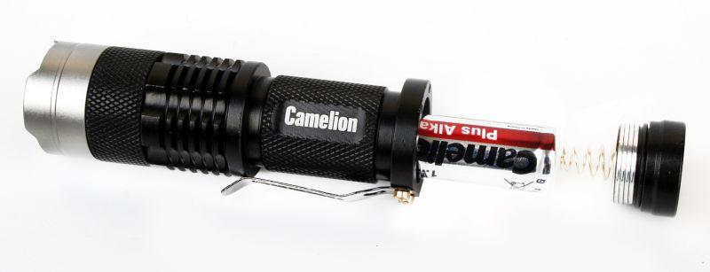 Фонарь LED5135 (LED XPE ZOOM 3 реж 1хLR6 алюм. блистер черн.) Camelion 12915