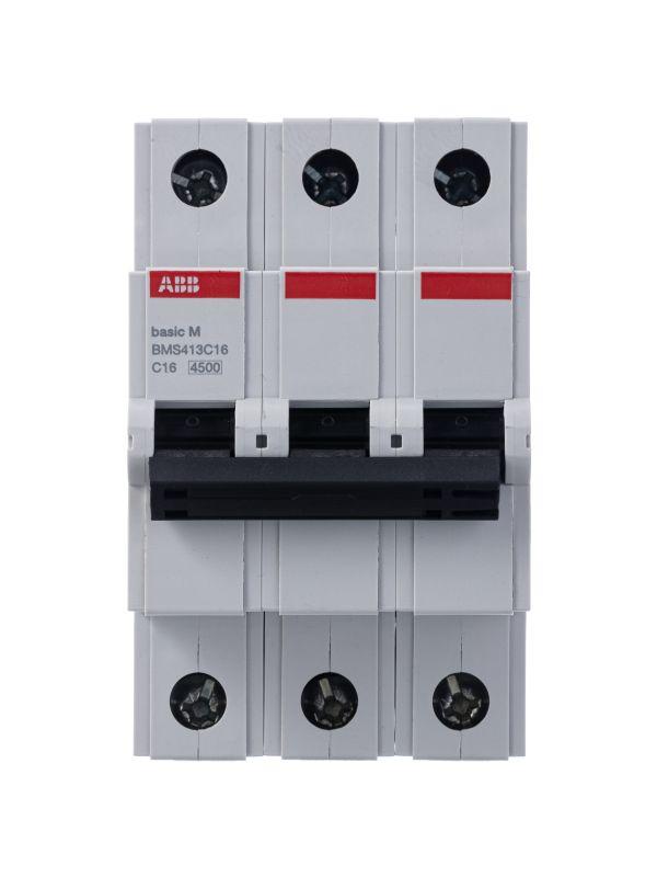 Автоматический выключатель ABB   3п C 16А 4.5кА Basic M BMS413C16  2CDS643041R0164