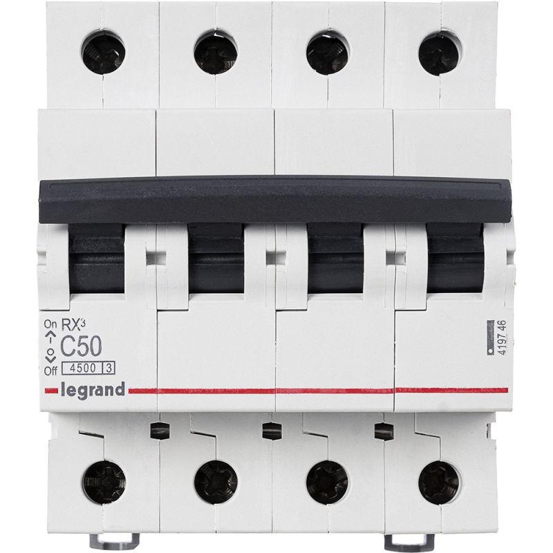 Выключатель автоматический модульный 4п C 50А 4.5кА RX3 Leg 419746