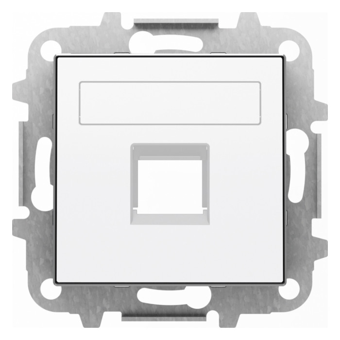 Накладка на розетку информационную ABB SKY, скрытый монтаж, альпийский белый, 2CLA851810A1101